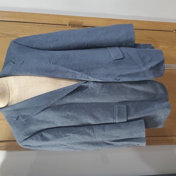 Oscar de la renta wool cashmere blend classic grey 2 button blazer - Picture 2 of 7